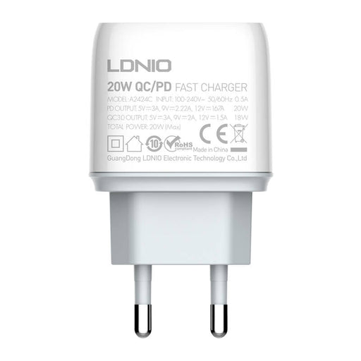 Адаптер LDNIO A2424C USB USB - C 20W с Lightning кабел