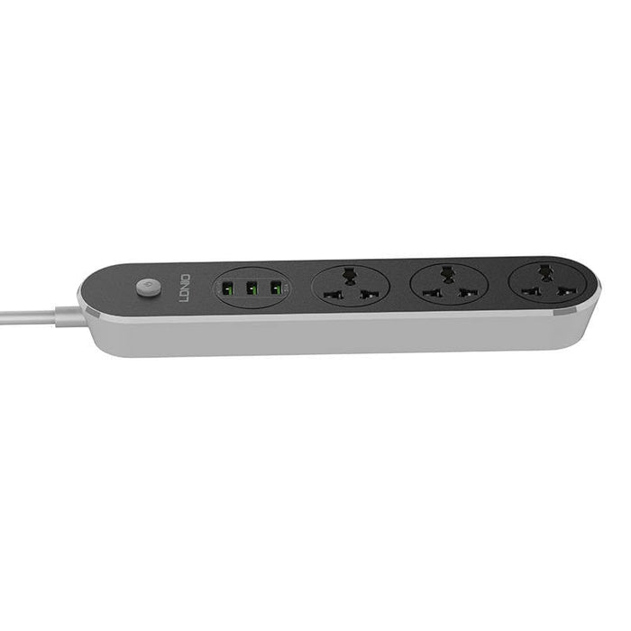 Разклонител LDNIO SC3301 3 AC контакта 3x USB 2500W сив