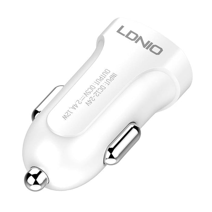 Зарядно за кола LDNIO DL - C17 1x USB 12W с Micro кабел бяло