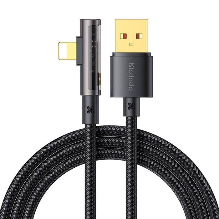 Ъглов кабел Mcdodo CA - 3511 USB към Lightning 1.8m черен