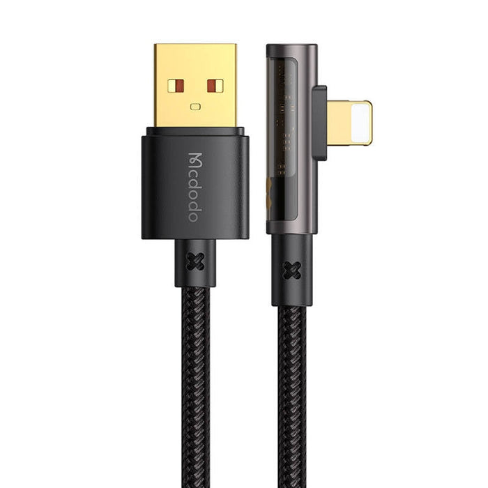 Ъглов кабел Mcdodo CA - 3511 USB към Lightning 1.8m черен