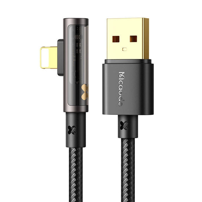 Ъглов кабел Mcdodo CA - 3511 USB към Lightning 1.8m черен