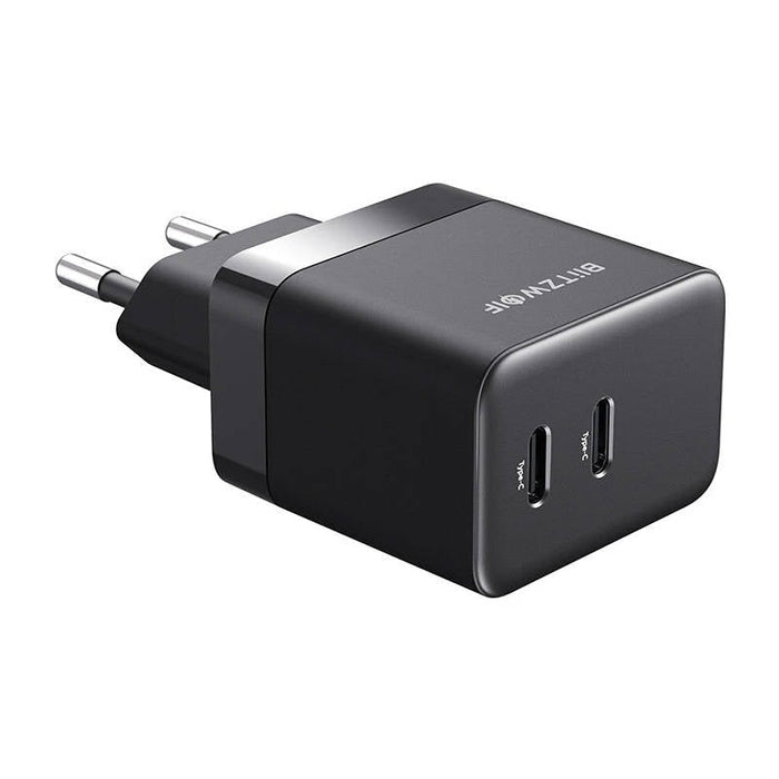 Адаптер Blitzwolf BW - S22 GaN 2x USB - C 35W черен