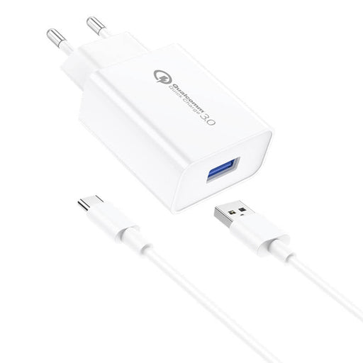 Адаптер Foneng EU13 с USB към USB - C кабел 3A бял
