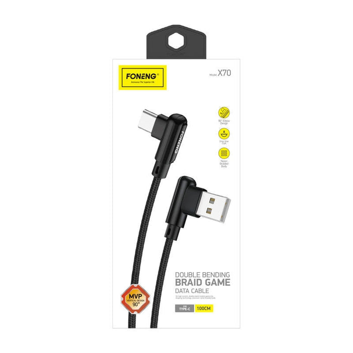 Кабел Foneng X70 3A 1m USB към Type - C