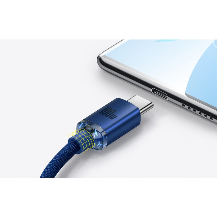 Кабел за зареждане USB към USB - C Baseus Crystal Shinе 100W