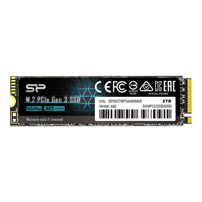 Вътрешен SSD SILICON POWER SSD Ace A60 2TB M.2 PCIe Gen3 x4 NVMe 2200/1600 Mb/s