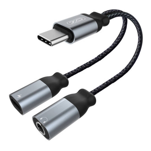 Аудио адаптер XO NBR160B USB - C към + 3.5mm жак черен