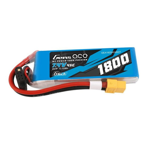 Батерия GensAce G - Tech LiPo 1800mAh 7.4V 45C 2S1P XT60