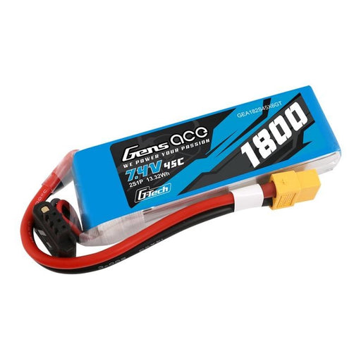 Батерия GensAce G - Tech LiPo 1800mAh 7.4V 45C 2S1P XT60