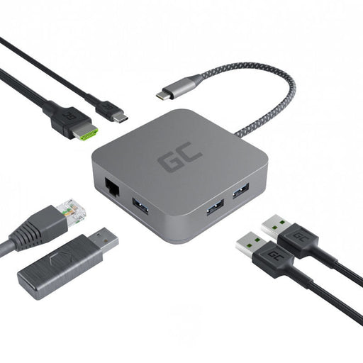 6в1 Хъб Green Cell Adapter GC HUB2 USB - C (USB 3.0
