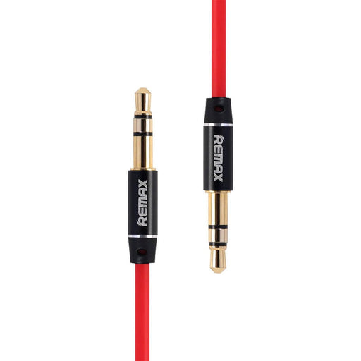 AUX кабел Remax RL - L100 3.5mm мини жак 1m червен