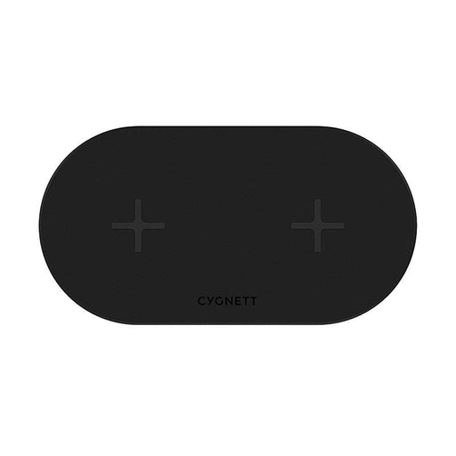 Двойна станция за безжично зареждане Cygnett 20W черна