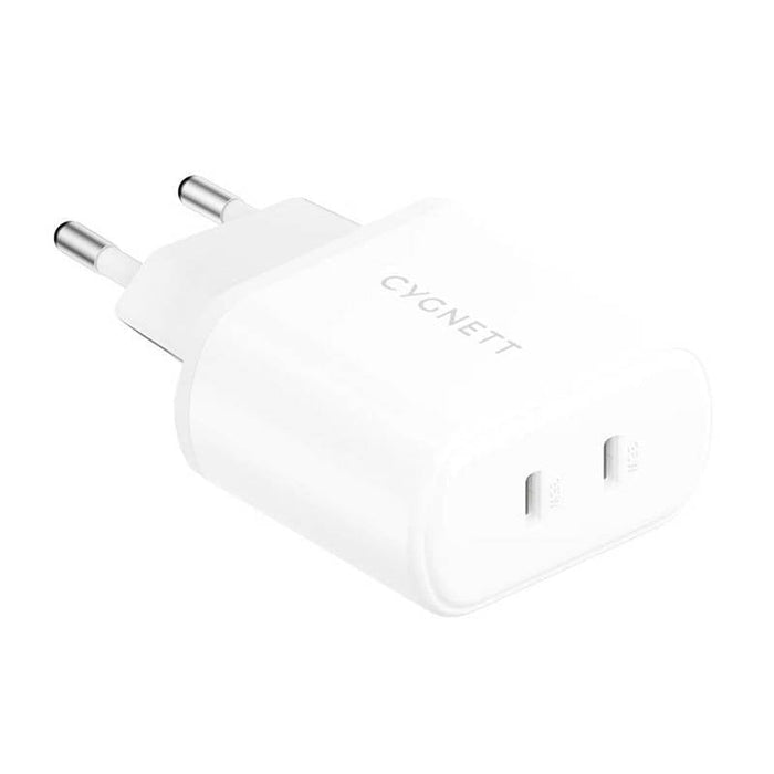 Адаптер Cygnett 2x USB - C 35W бял