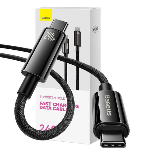 Кабел Baseus Tungsten Gold USB - C към 240W 2 m черен