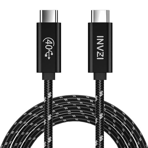 Кабел INVZI USB - C / USB4.0 Gen3 240W 40Gbps 1m черен