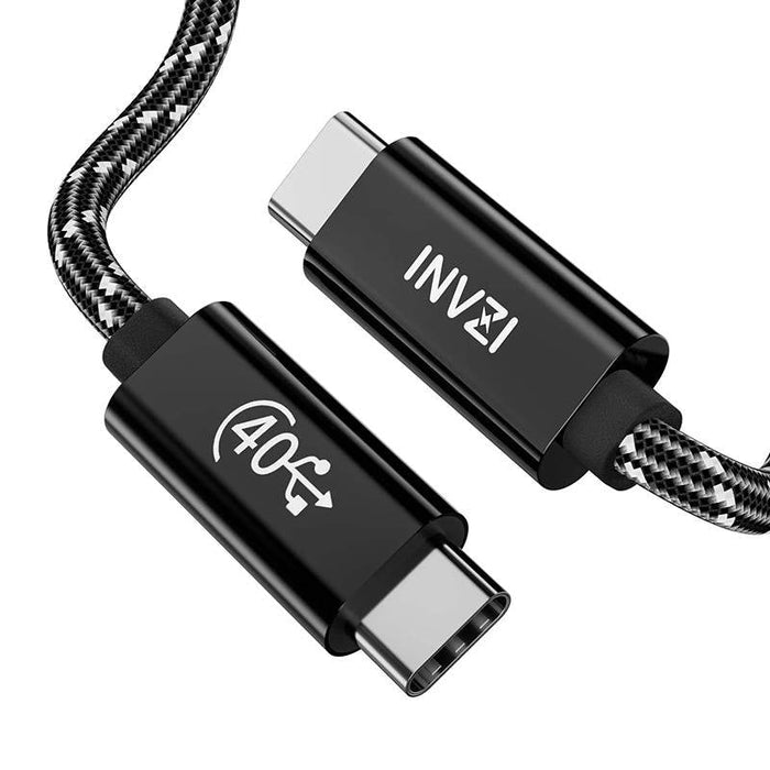 Кабел INVZI USB - C / USB4.0 Gen3 240W 40Gbps 1m черен