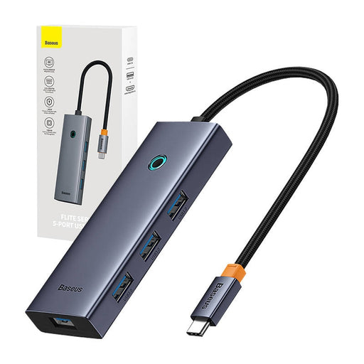 5в1 Хъб Baseus UltraJoy 1x HDMI4K@30Hz + 4x USB 3.0 сив