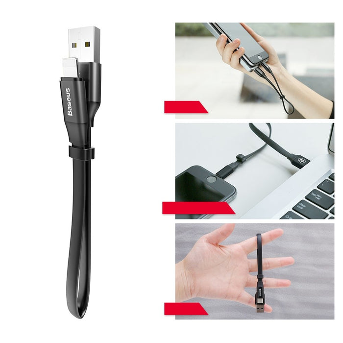 Кабел Baseus Nimble USB към Lightning 2A 0.23m Черен