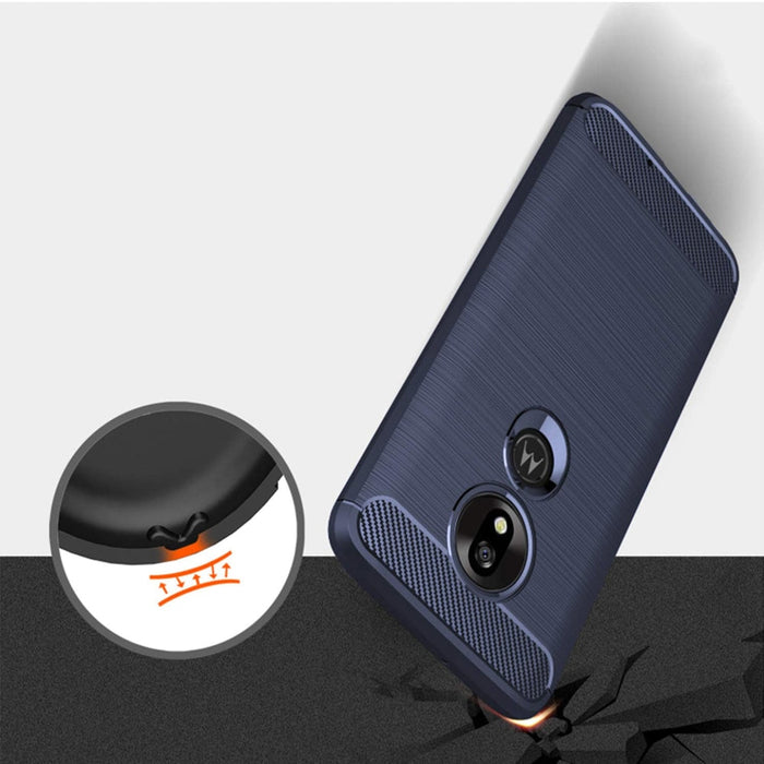 Калъф за телефон Carbon Case за Motorola Moto G7 Play, син