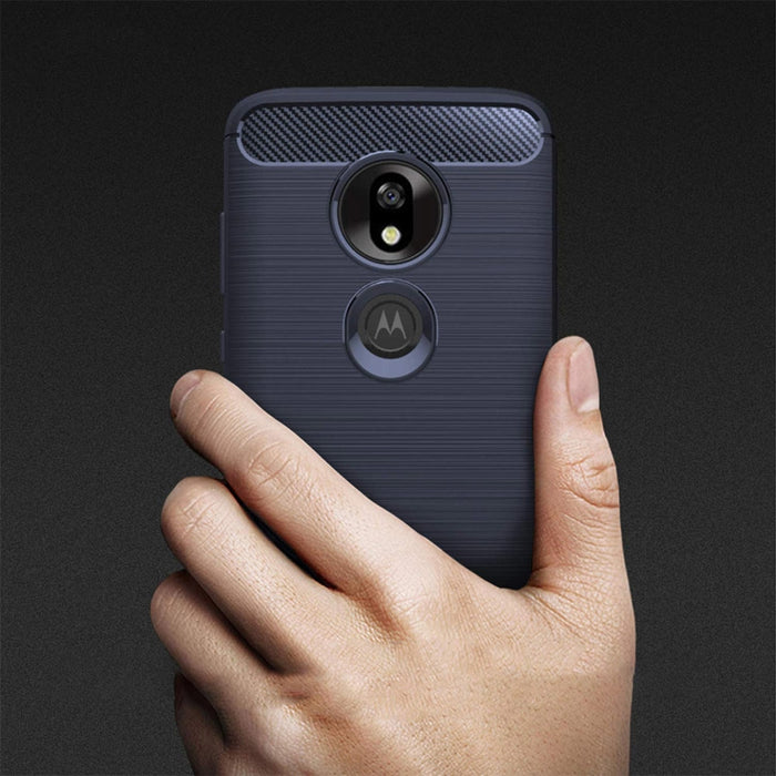 Калъф за телефон Carbon Case за Motorola Moto G7 Play, син