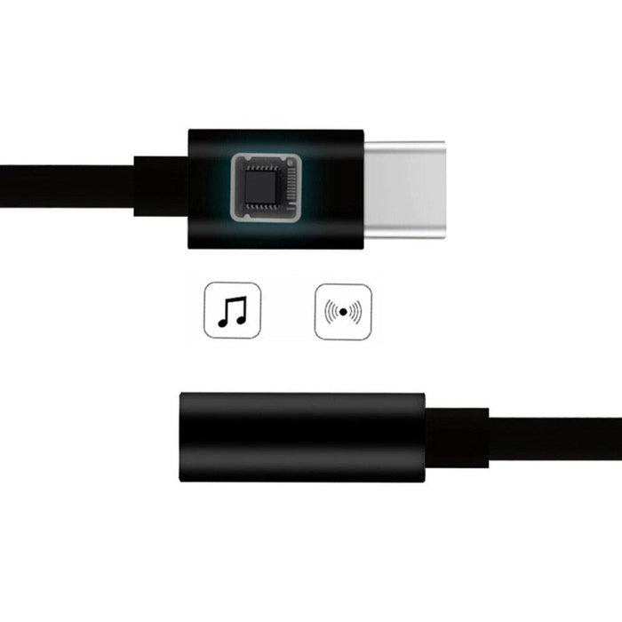 Адаптер от USB Type - C към аудио 3.5 мини жак бял