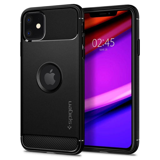 Предпазен калъф Spigen Rugged Armor за iPhone 11 Matte Black