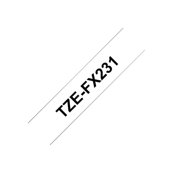 Лента BROTHER P - Touch TZE - FX231 черно на бяло 12mm