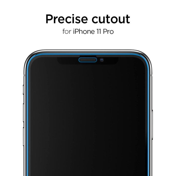 Екранен протектор Spigen, AlignMaster FC, За iPhone 11 Pro Max (6.5"), 9H, Подходящ за калъф, Черен
