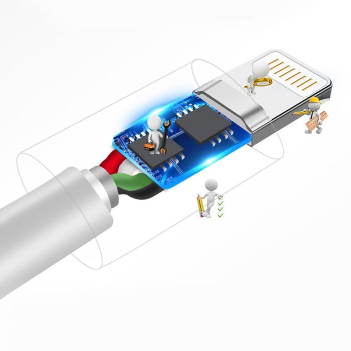 Кабел Dudao USB към Lightning 3A 1m бял