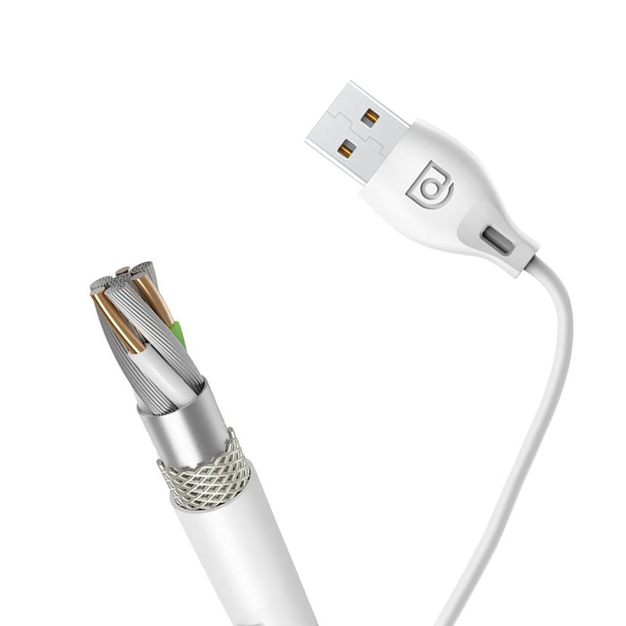 Кабел Dudao L4l, USB към Lightning 2.1A 1m, бял
