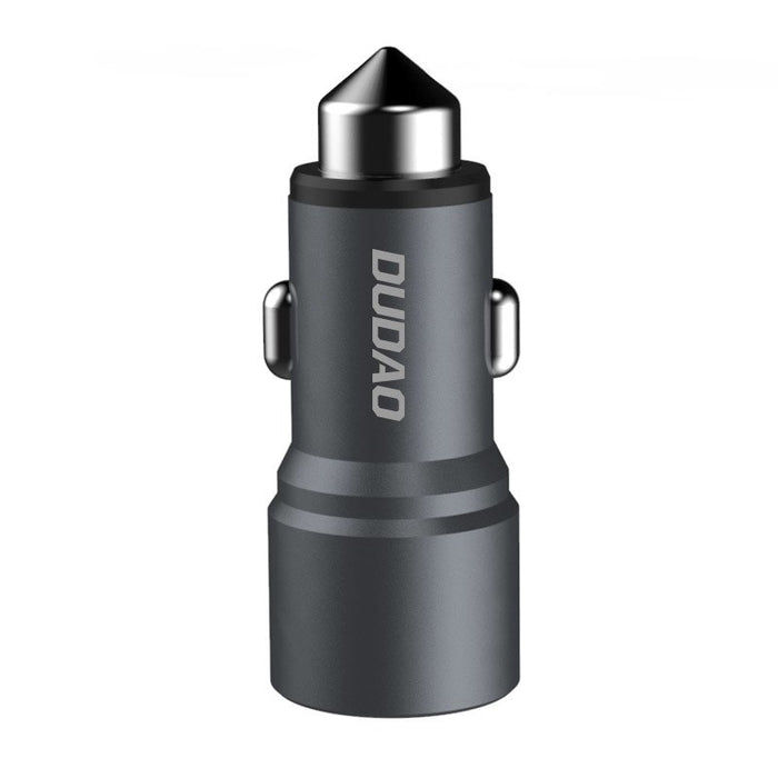 Универсално Зарядно за кола Dudao R5 Със Safe Hammer, 2x USB / 3.1A, Grey