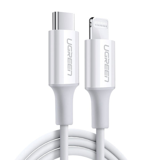 Кабел Ugreen USB - C към Lightning MFI 1m 3A 18W бял