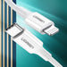 Кабел Ugreen USB - C към Lightning MFI 1m 3A 18W бял