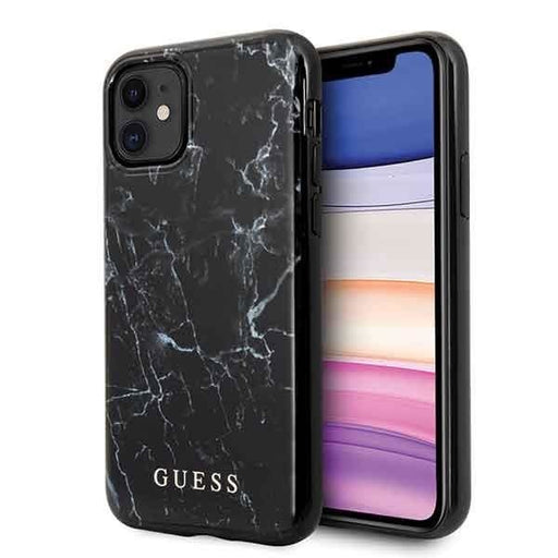 Кейс Guess GUHCN61PCUMABK за iPhone 11 черен Marble