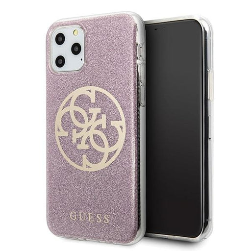 Кейс Guess Circle Glitter за Apple iPhone 11 Pro Max Розов