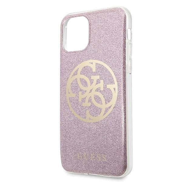 Кейс Guess Circle Glitter за Apple iPhone 11 Pro Max Розов