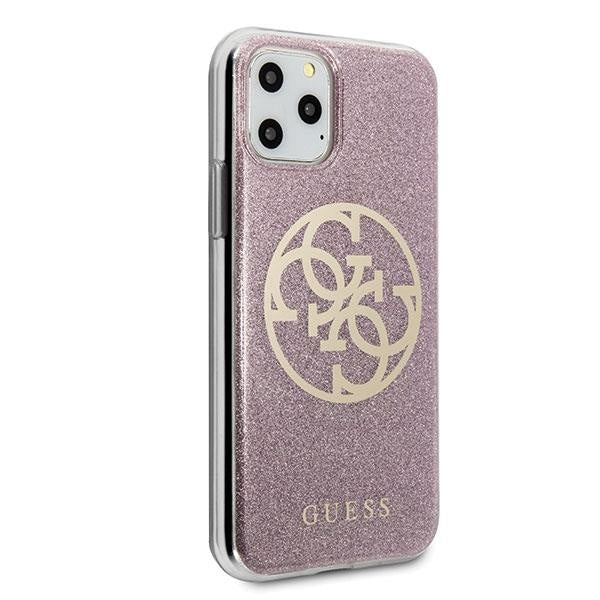Кейс Guess Circle Glitter за Apple iPhone 11 Pro Max Розов