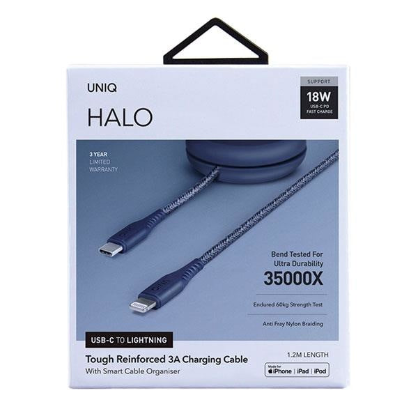 Кабел Uniq MFI Halo USB - C към Lightning 18W 1.2m син