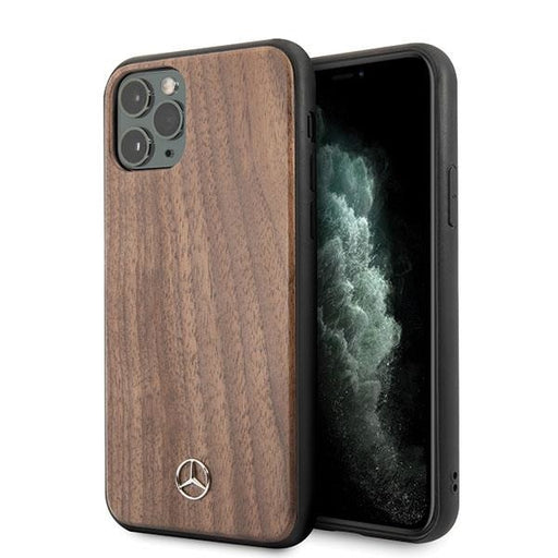 Кейс Mercedes Wood Line Walnut за Apple iPhone 11 Pro Кафяв