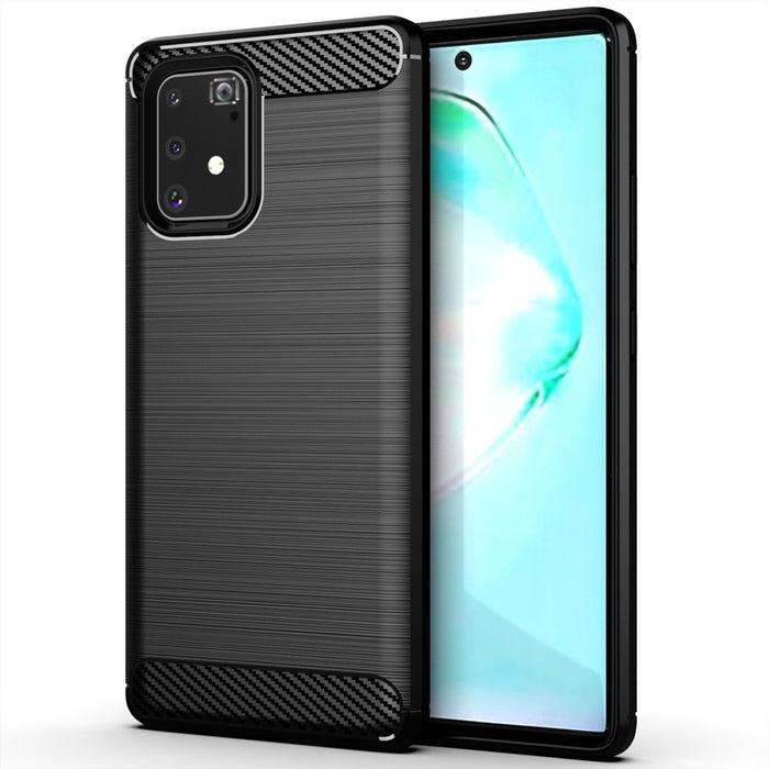 Калъф за телефон Carbon Case TPU за Samsung Galaxy S10 Lite, черен
