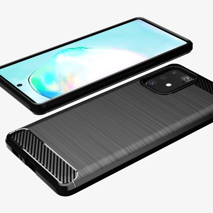 Калъф за телефон Carbon Case TPU за Samsung Galaxy S10 Lite, черен