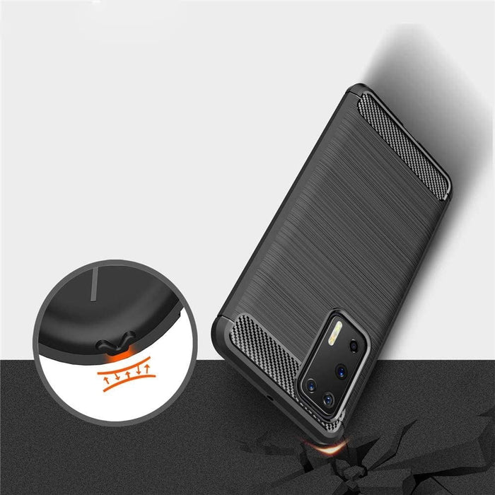 Калъф за телефон Carbon Case TPU за Huawei P40, син