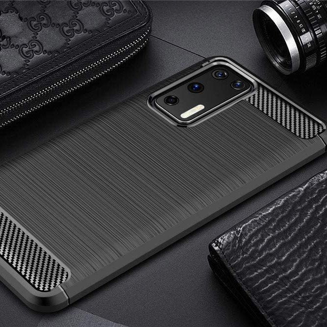Калъф за телефон Carbon Case TPU за Huawei P40, син
