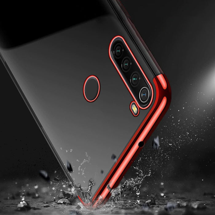 Калъф за телефон Clear Color Gel TPU Electroplating frame за Motorola G8 Play, син