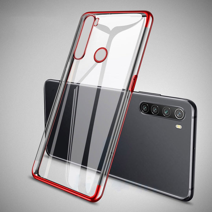 Калъф за телефон Clear Color Gel TPU Electroplating frame за Motorola G8 Play, син