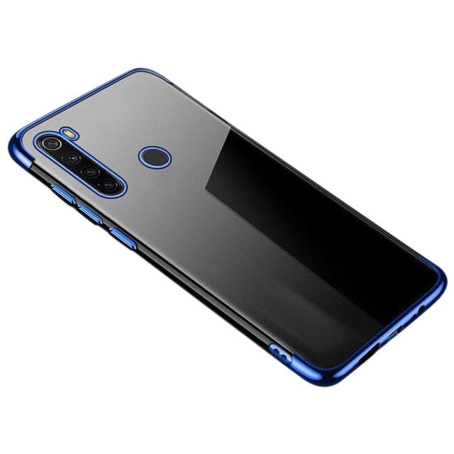 Калъф за телефон Clear Color Gel TPU Electroplating frame за Motorola G8 Play, син