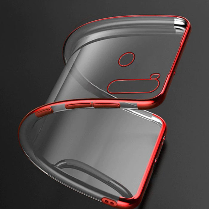 Калъф за телефон Clear Color Gel TPU Electroplating frame за Motorola G8 Play, син