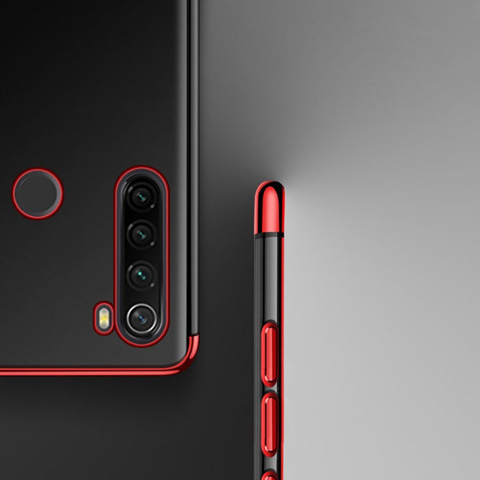 Калъф за телефон Clear Color Gel TPU Electroplating frame за Motorola G8 Play, син
