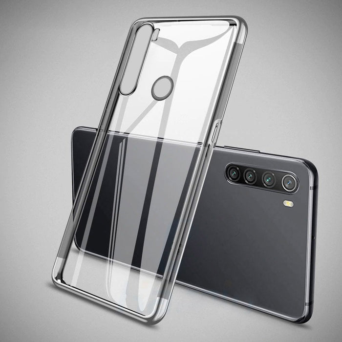 Калъф за телефон Clear Color Gel TPU Electroplating frame за Motorola G8 Play, син